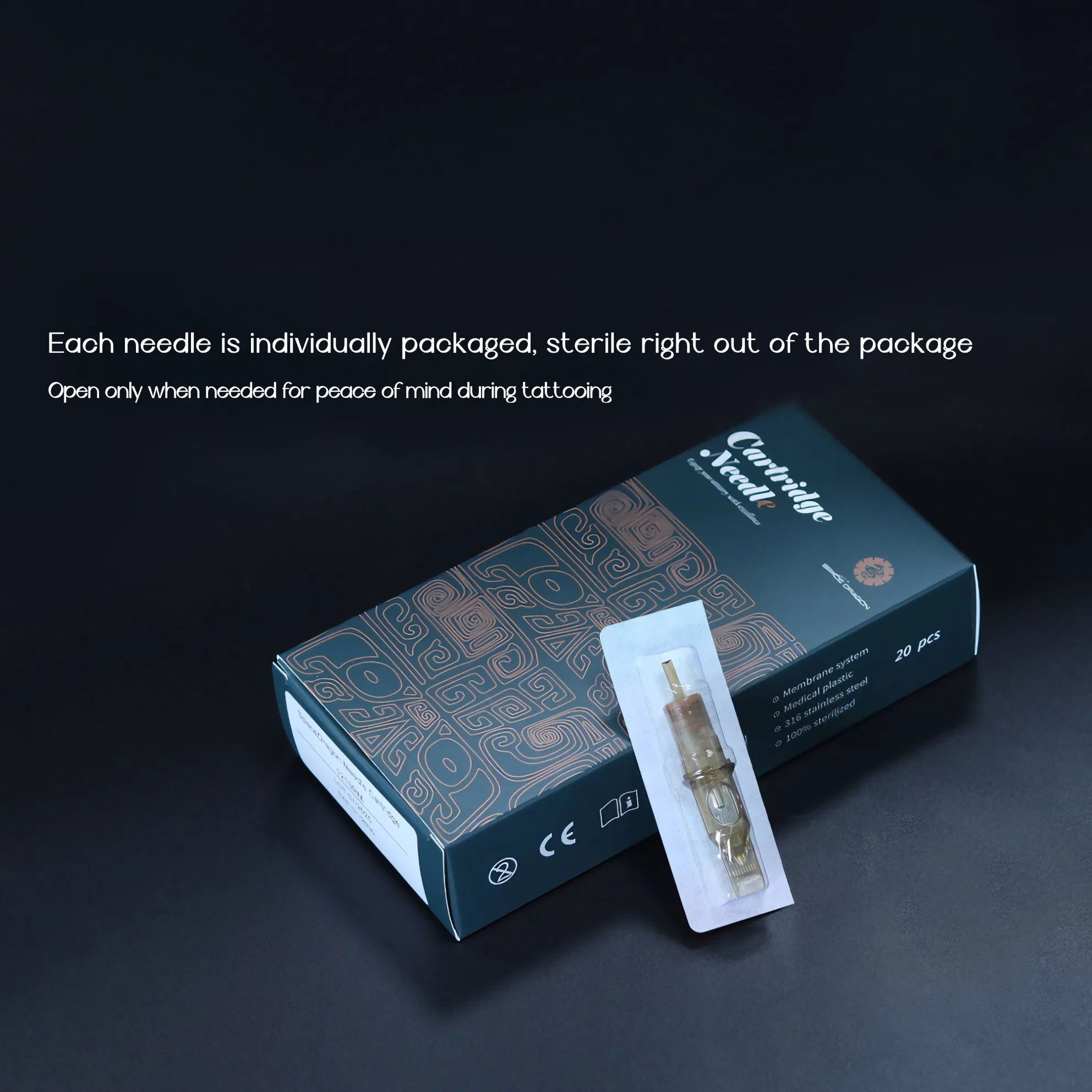 Factory Direct Tattoo Needle Cartridge - Anti-Rust 316L Steel, Membrane Technology, Customizable Logo & Specifications Rl/RS/RM/Cm/M1 Round Liner/Shader/Magnum