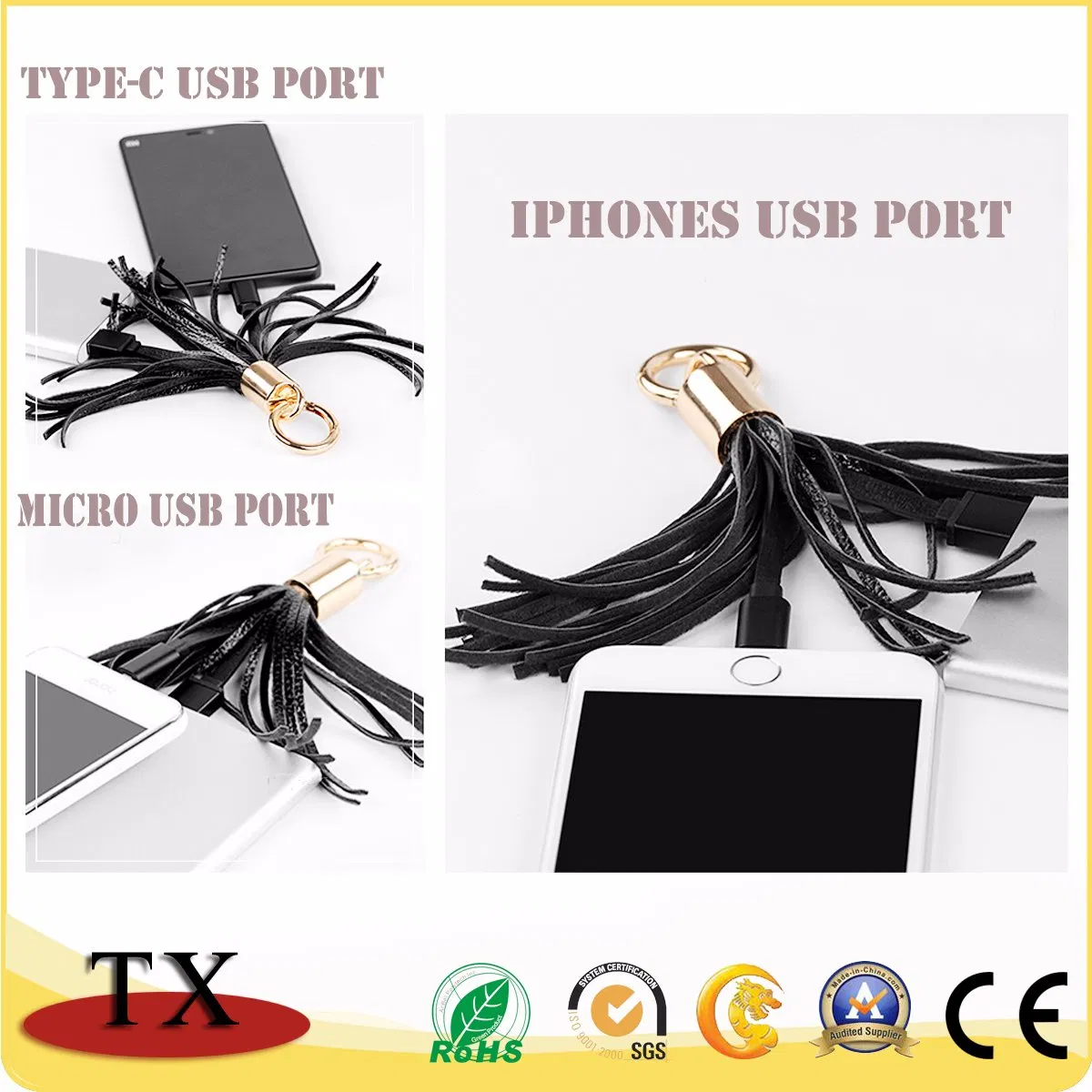 Кабель USB с кисточкой и разъёмом Micro USB