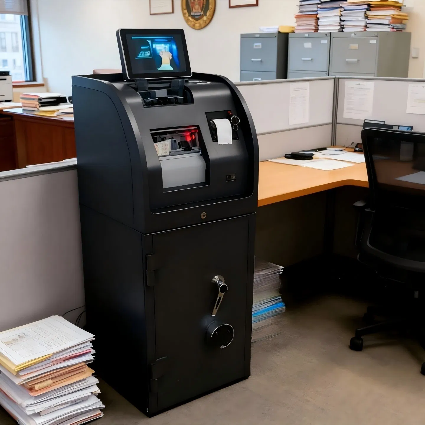 Tight Size Optional Color Built-in Software Otp Safety Secured Cash Deposit Machine