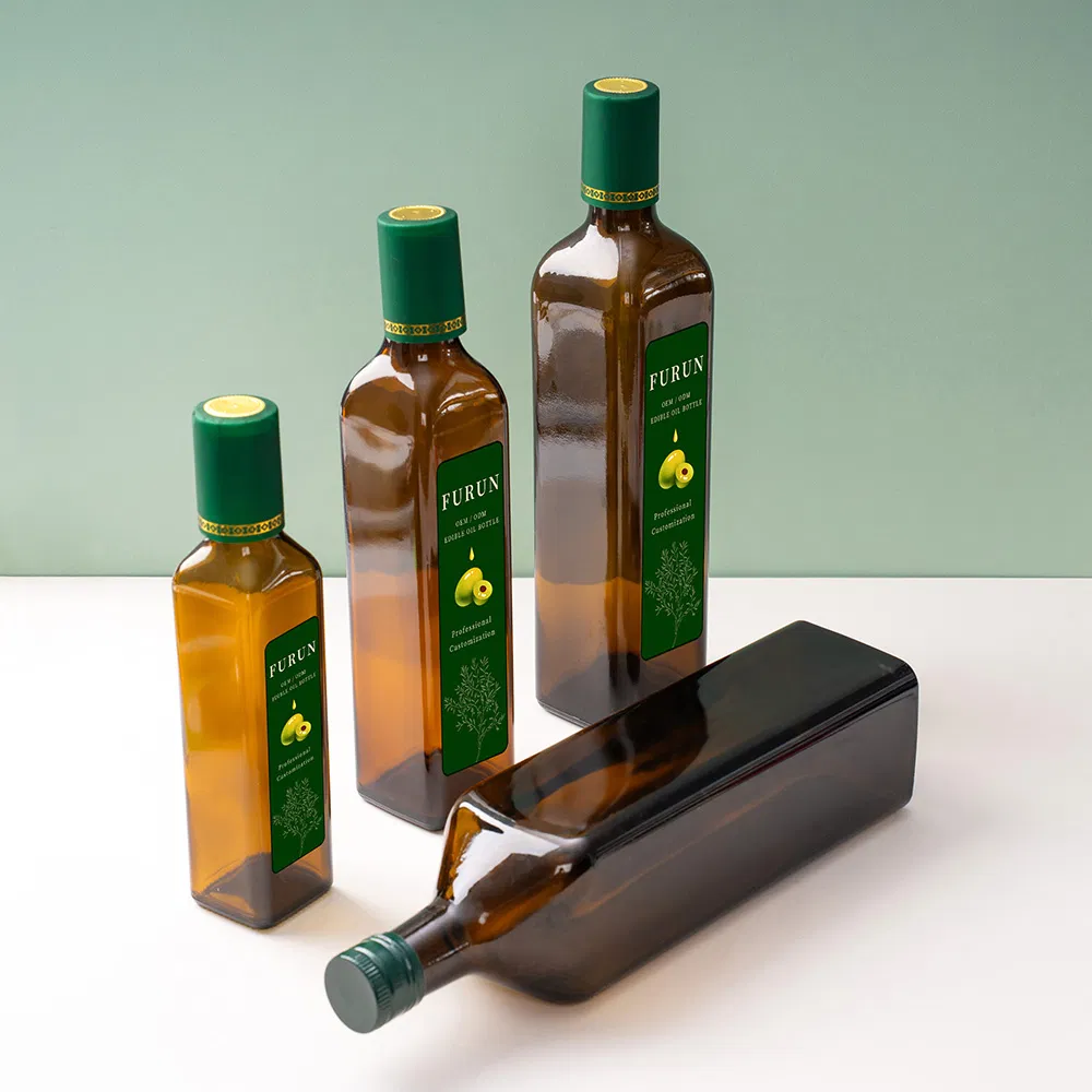 Low MOQ Food Grade Soy Sauce Square Vinegar Bottle 500ml 750ml Olive Oil Glass Bottle for Kitchen