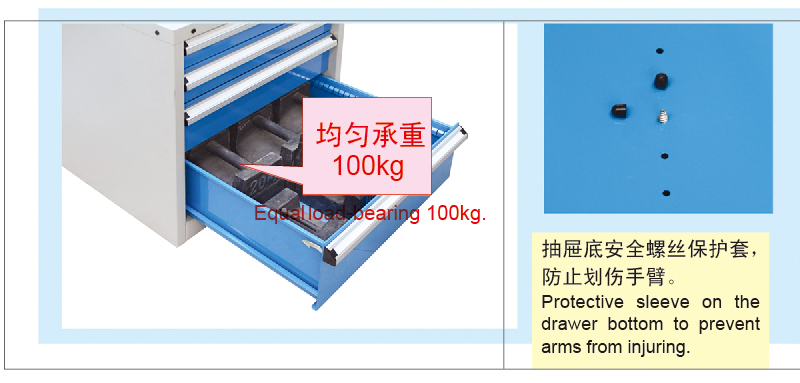 2.1 Meter Steel Industrial Workbench with 4 Drawers and Material Shelf
