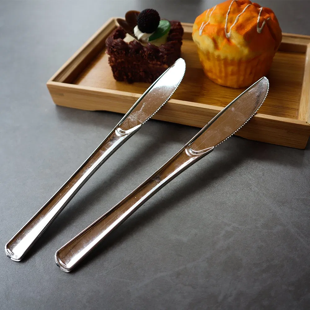 PS Disposable Silver Plastic Cutlery, Plastic 195mm Knife