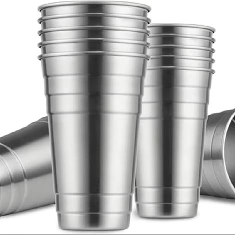 Premium Stainless Steel Cups 24 Oz Pint Metal Tumbler Stackable Durable Chilling Beer for Travel Outdoor Camping Everyday