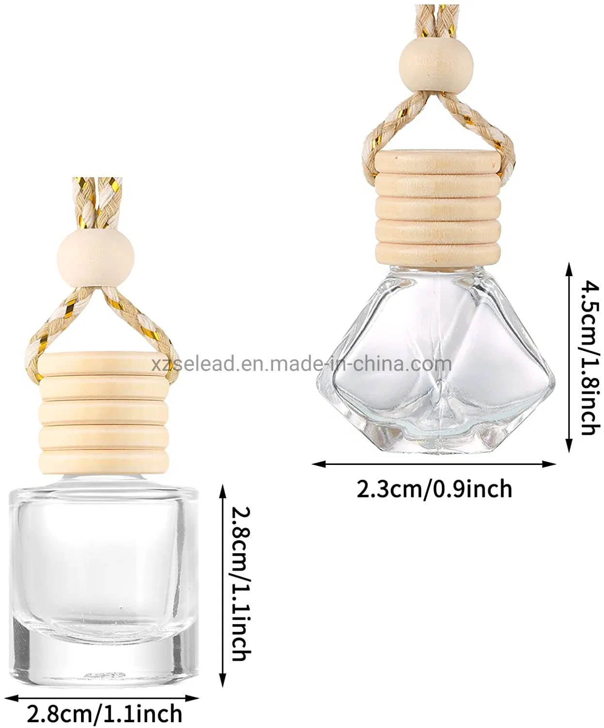 5ml Car Hanging Diffuser Bottle Customized Logo Clear Round Glass Bottle