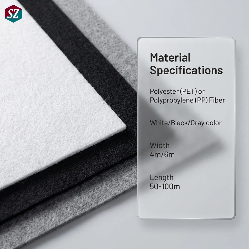 Shangze PP Short Fiber Nonwoven Geotextile 250g Pet Nonwoven Geotextile