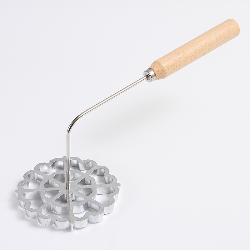 Aluminum Waffle Molds Handle Funnel Cake Ring Detachable Rosette Maker