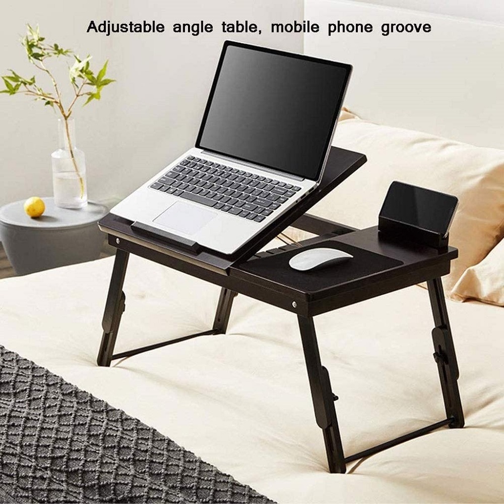 Стол-подставка деревянный складной для ноутбука на кровать