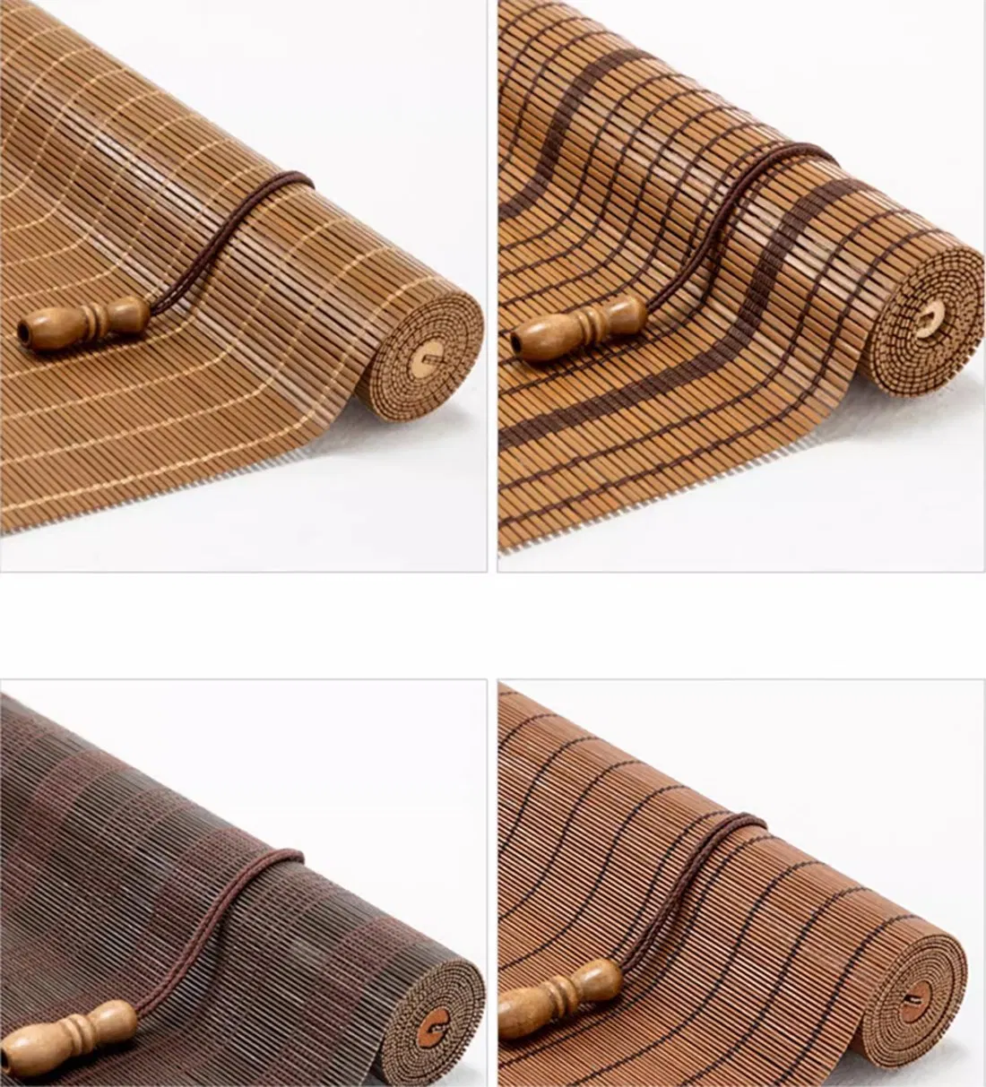 Wholesale Customized Natural Rolling Bamboo Blinds Cordless or Cord Good Quality Blinds