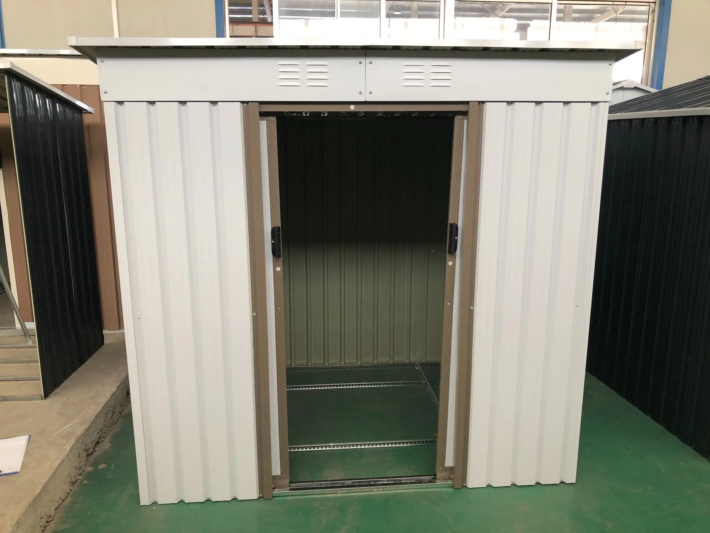 6*5FT Spacious Garden Tool House with Workbench for DIY Projects and Tool Maintenance Home Shed