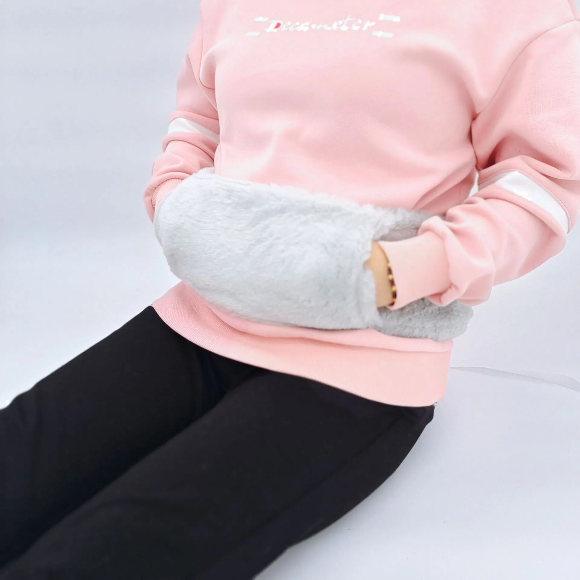 Wholesale Rubber Water Injection Long Belt Warm Water Bag Plush Sleeve Explosion-Proof Hand Warmer Treasure Hand Warmer Bag