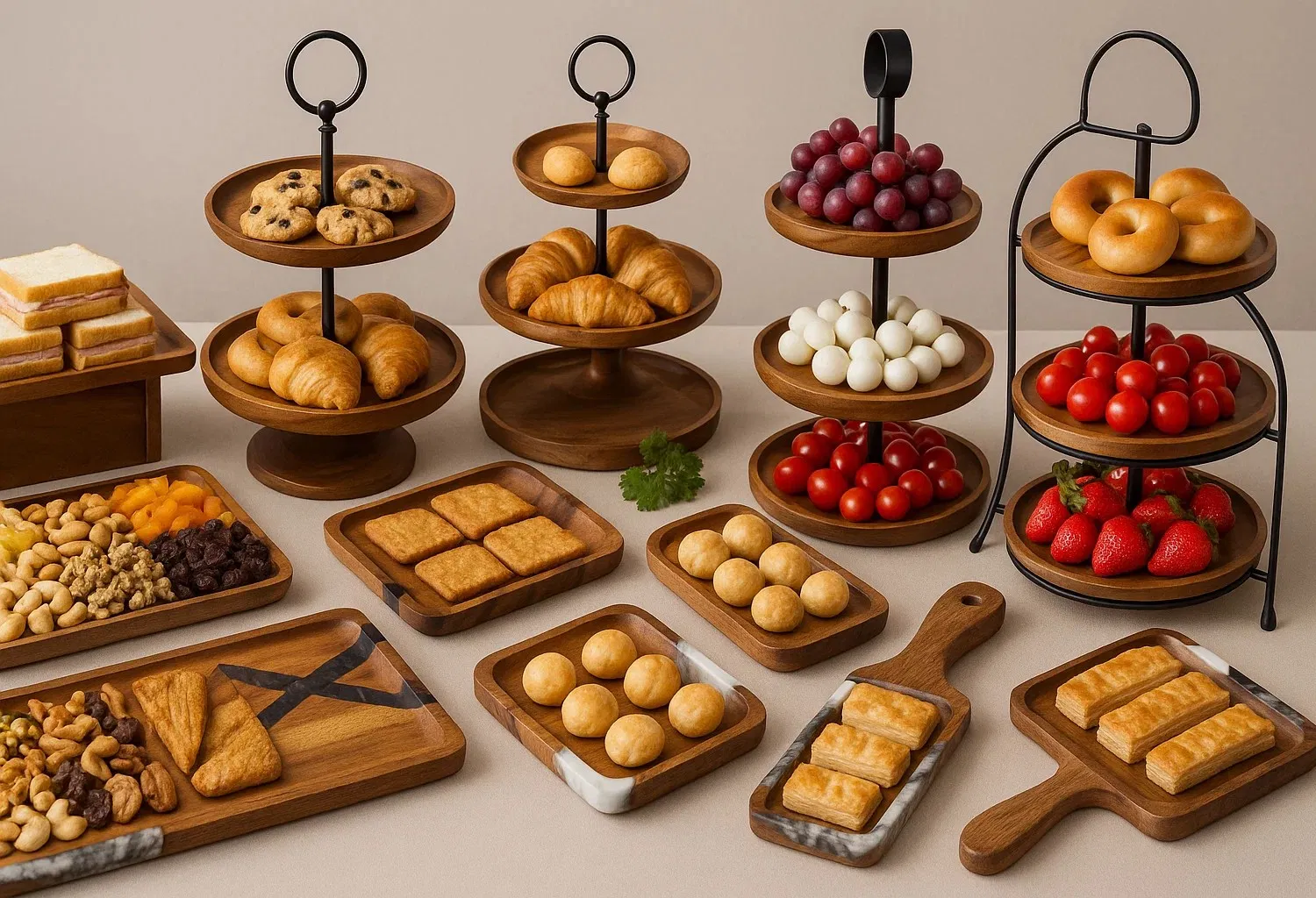 Chic Acacia Wood Serving Tray Enhanced with Customized Resin