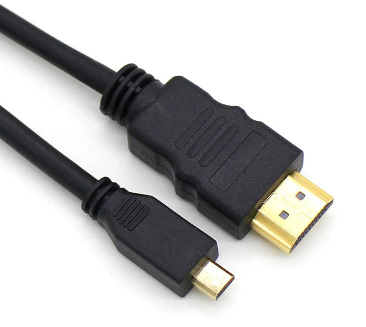 Micro HDMI to HDMI Cable, Supports Ethernet, 3D, 4K and Audio Return, Black PVC