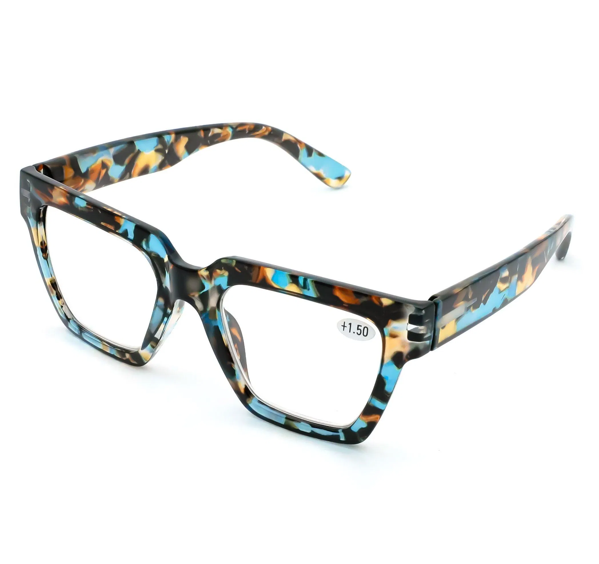 Fashionable Large Square Colorful Newest Blue Light Blocking Reading Glasses Eyewear