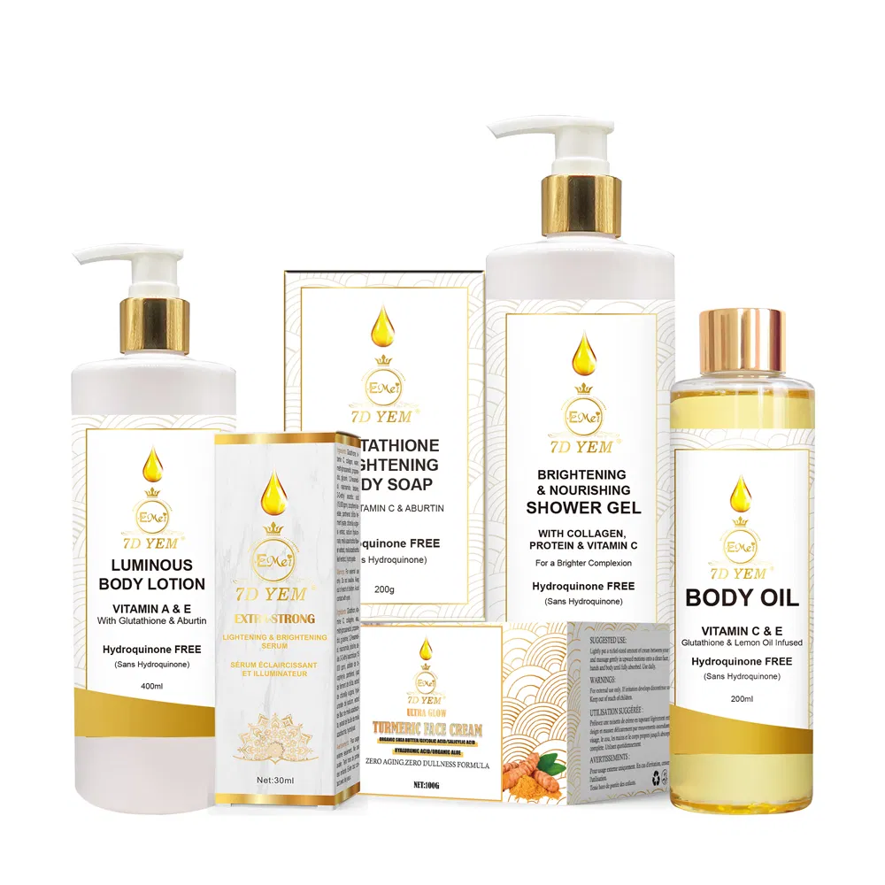 Hot Sale Private Label Beauty Product Body Oil Body Lotion Face Care Cream Oil Soap Skin Whitening Set Skin Brightening Care Kits Series