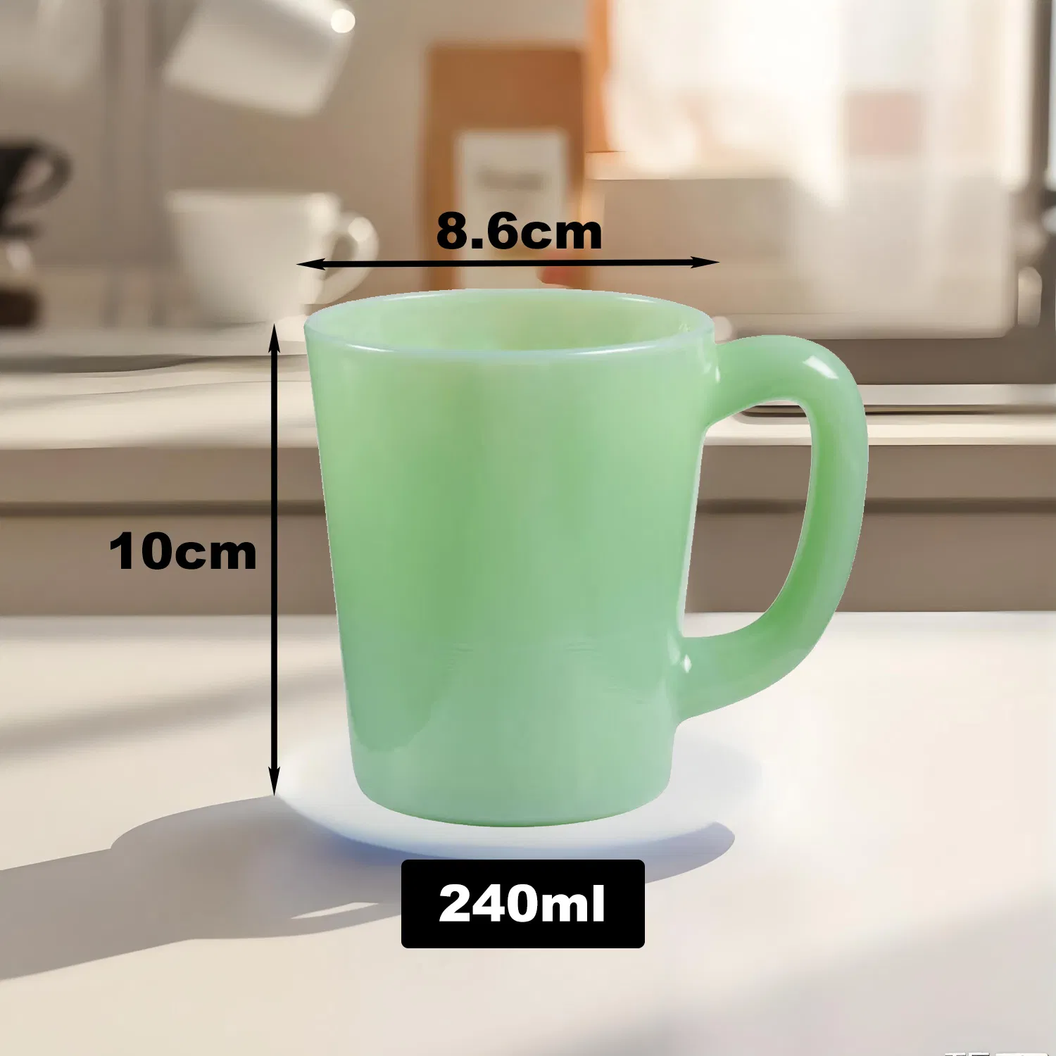 Milk Water Coffee Tea Drinking Eco-Friendly Reusable 105ml 170ml 220ml Heat Resistant Jade Glass Mug for Russia Krusovice Licher
