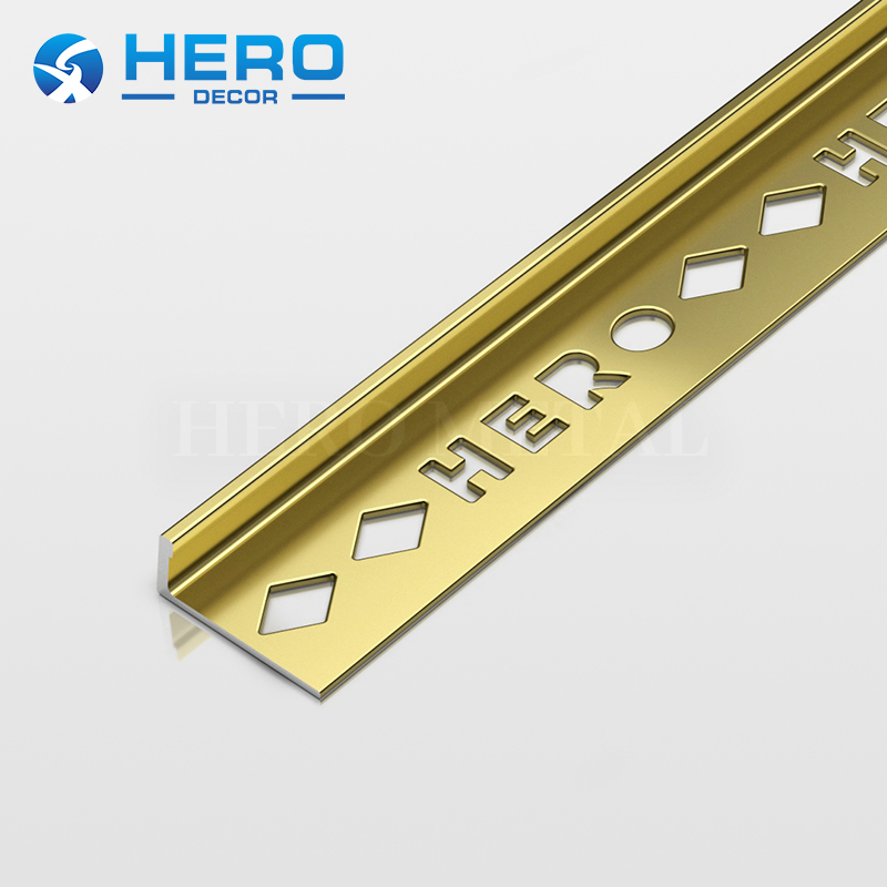 Straight Shape Strip Aluminium Alloy Factory Floor Decorative Strip Hero Metal Matte Silver L Shaped Wall Tile Corner Trim