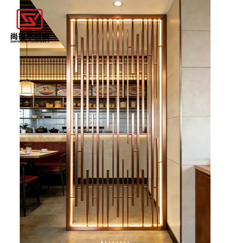 Elegant Stainless Steel Partition for New Chinese Restaurant Booths