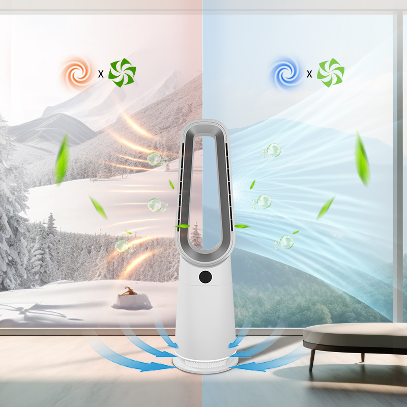 27/31/36inch Ventilador Sin Aspas Remove 99.9% Pollutants Air Purifier Fan Floor Standing Hot Cool Bladeless Tower Fan Heater