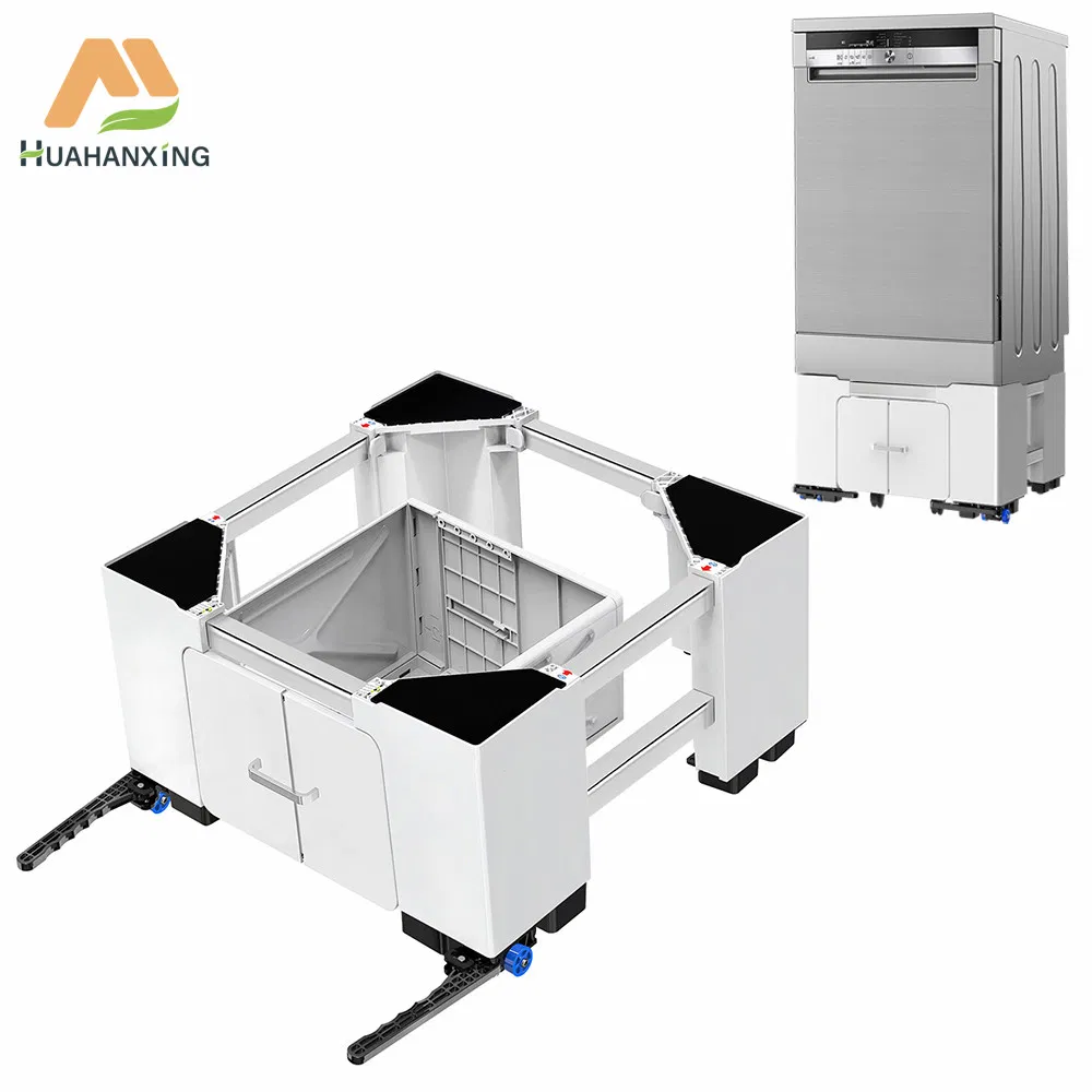 Compact Washing Machine Base with Storage Drawer for Washer and Dryer Pair