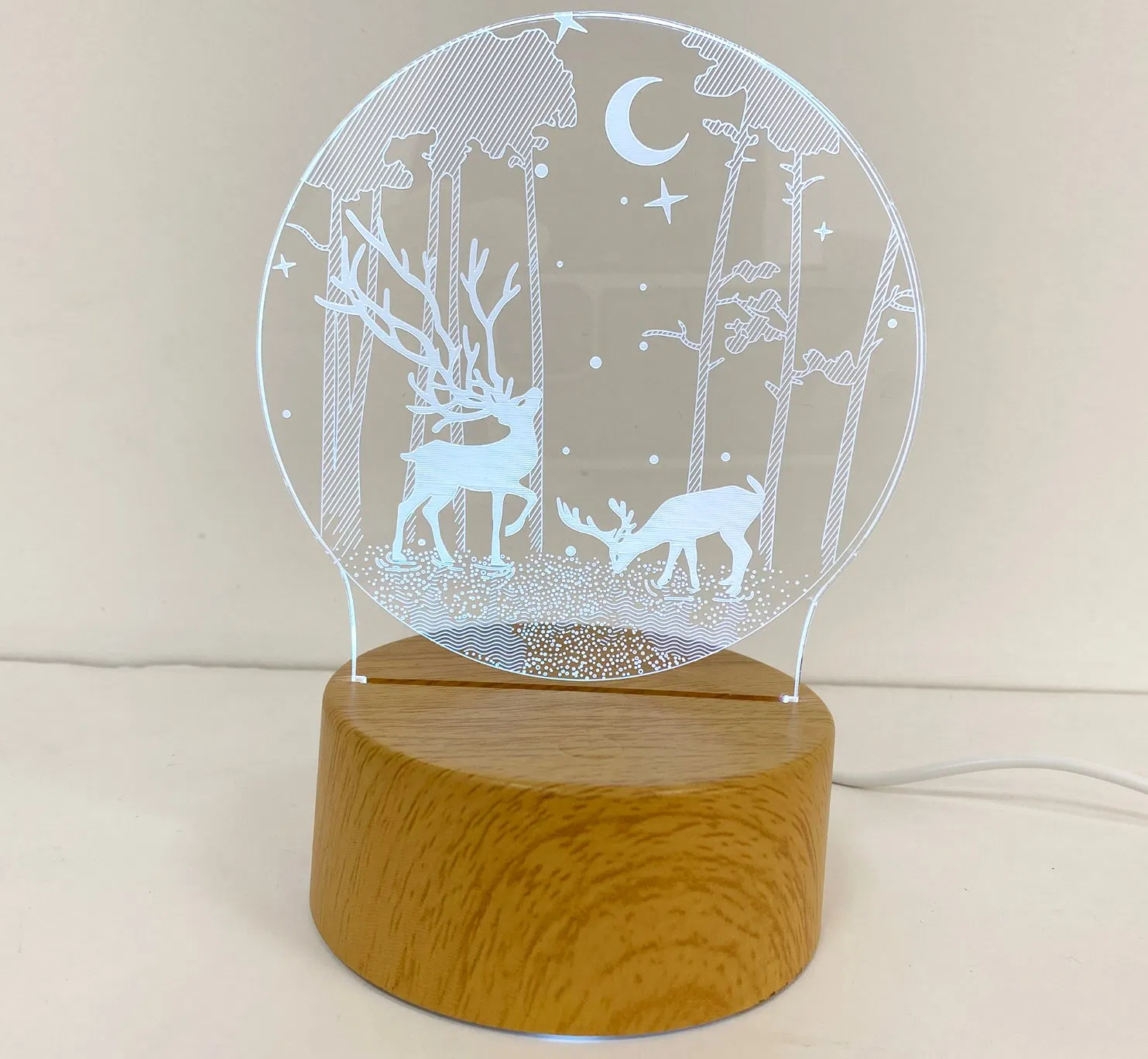 Christmas Decoration Elk Acrylic Lighting Acrylic Display Table Stand