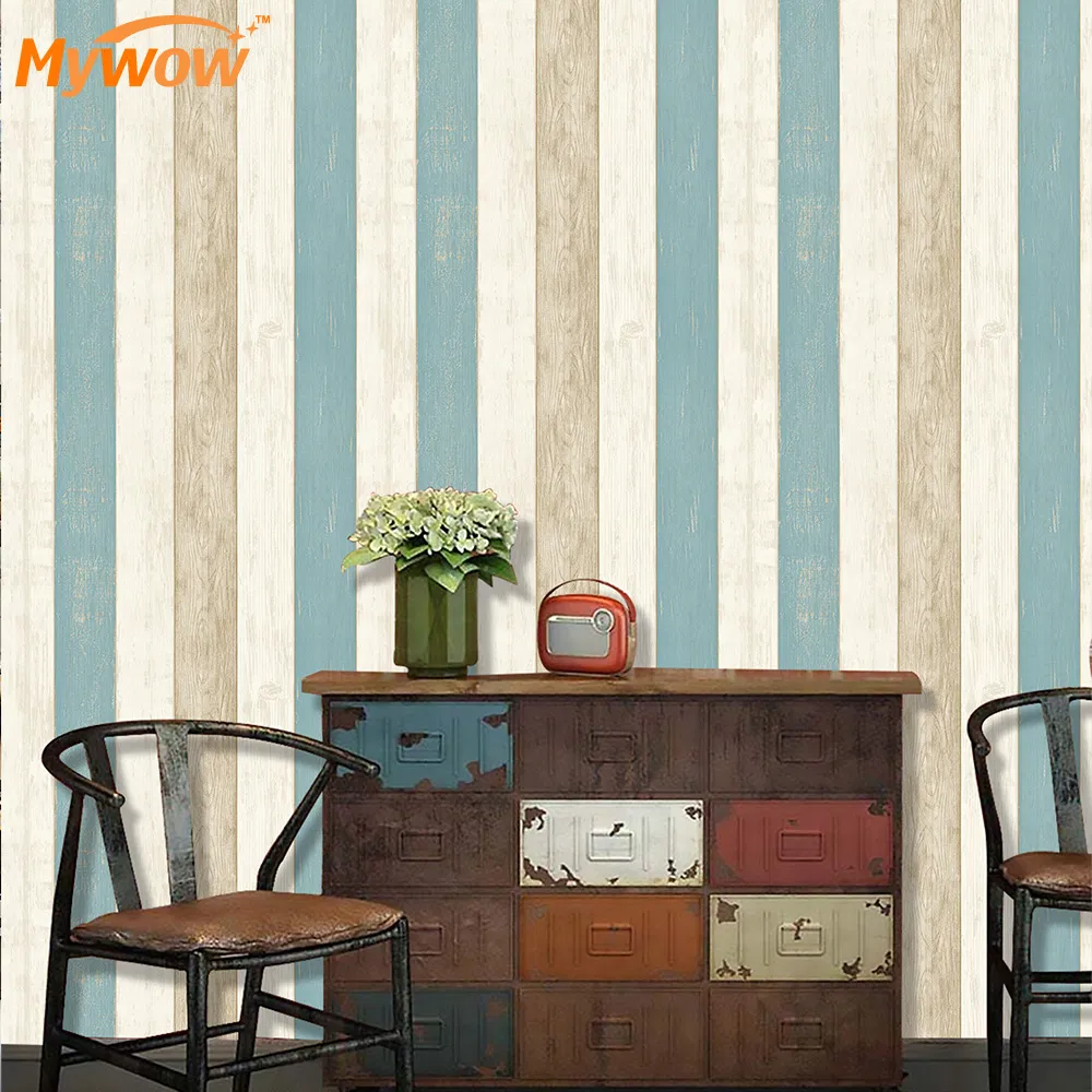 Vinyl Wallpaper Type Multi Panel Wood Effect Wallpaper for Home Decoration