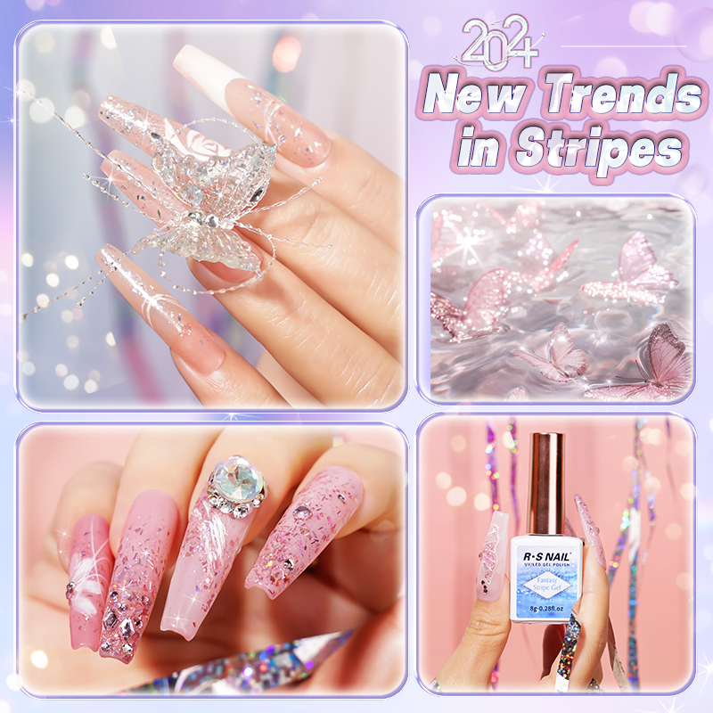 Wholesales 12 Color Fantasy Stipe Gel Vegan Long Lasting Gel Polish 8g Nail Art Painting Factory MSDS Disco Gel Polish