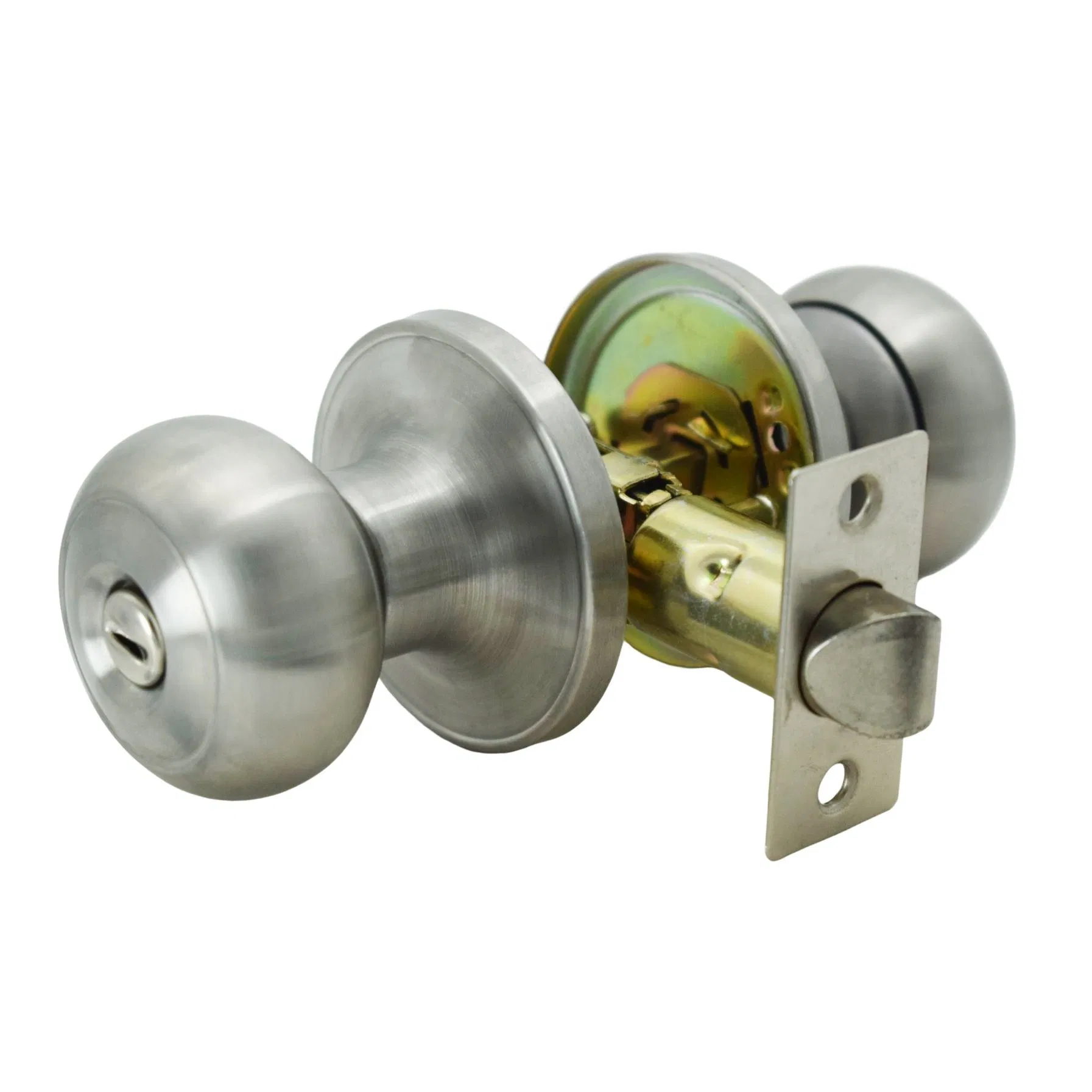 Stainless Steel Round Door Knob Lock with Keys Lock for Bedroom