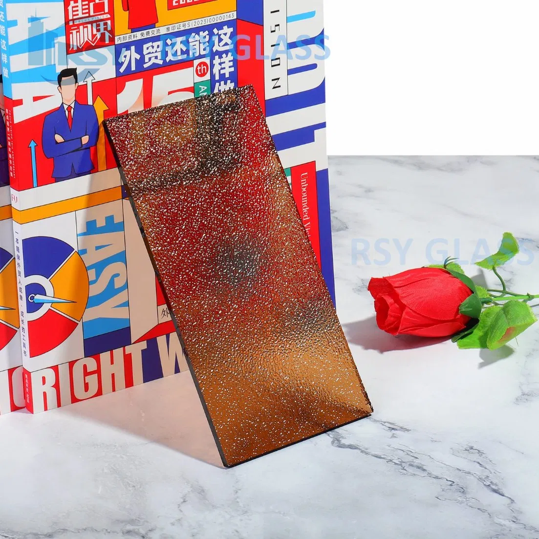 Golden Bronze Color Nashiji Pattern Glass for Whole Sale