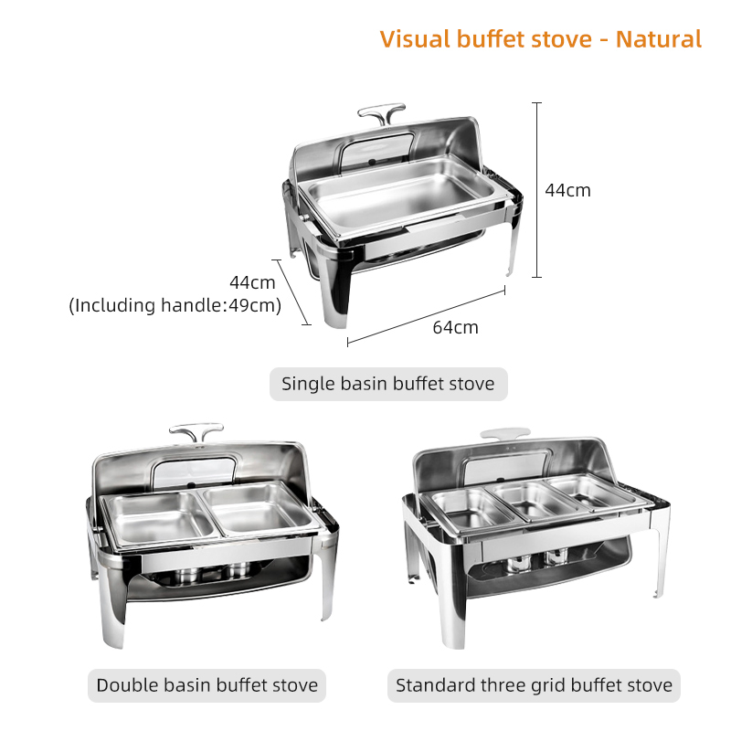 Commercial Stainless Steel Silver Buffet Chafer Dish Hot Pot Restaurant Supplies