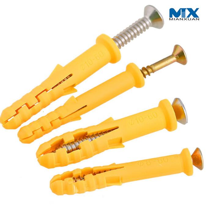Nylon Expansion Screw Carbon Steel Anchor Screw Plastic Self Tapping Nylon Expansion Screw for Wall
