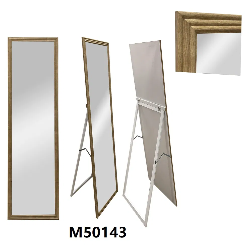 Natural Color Mirrors Over-Sized Full Length Mirror Wooden Free Standing Mirror 156.5X46.5X2.5cm