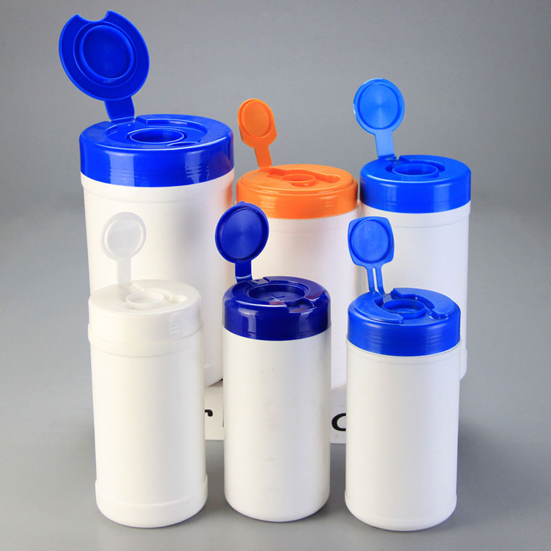 SJ HDPE Automatic Closed Empty Bucket Dry Wet Wipes Tissue Plastic Container Non woven Canister