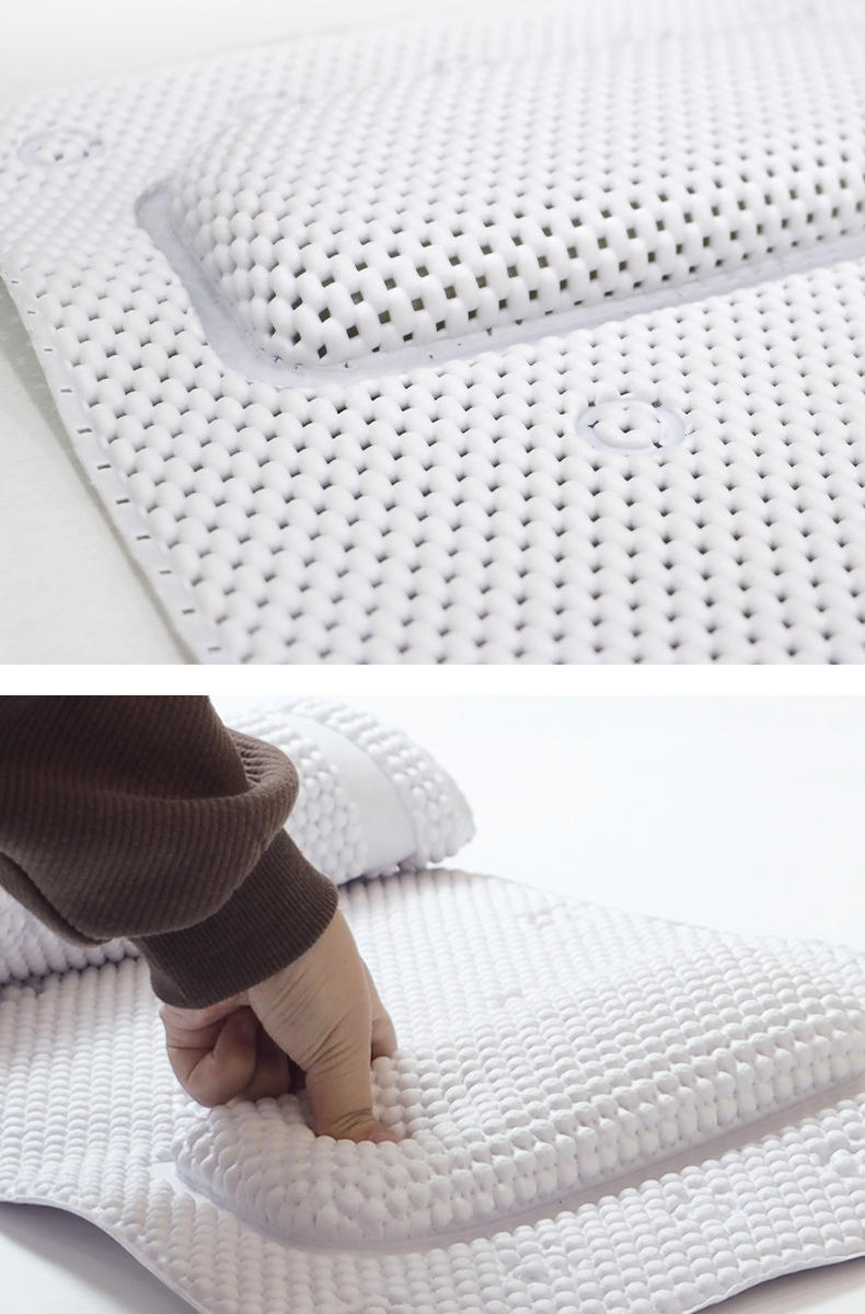 PVC Foam Luxury Bathtub Cushion Non-Slip Pillow Convenient Suction Cup Bath Pillow Waterproof Soft Material for Bathroom