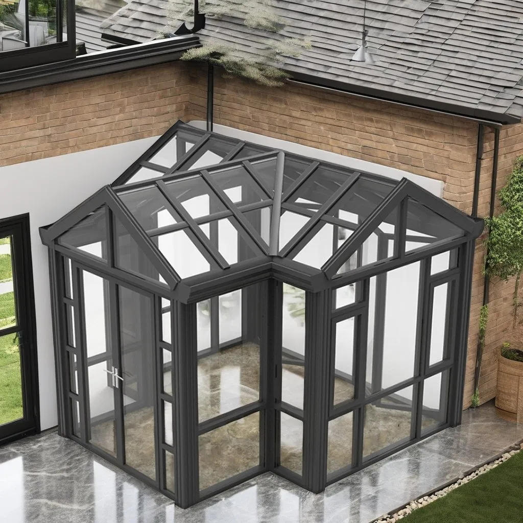 Modern Aluminum Sunroom with Slant Roof Lowes Living Room Conservatory Enclosure Outdoor Glasshouse and Glassroom