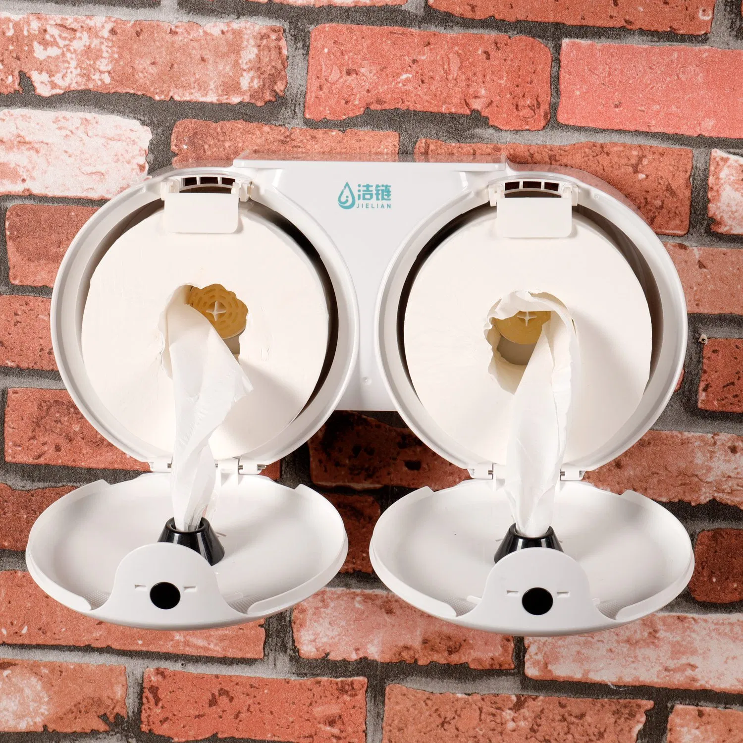 Настенный диспенсер для туалетной бумаги с двумя рулонами