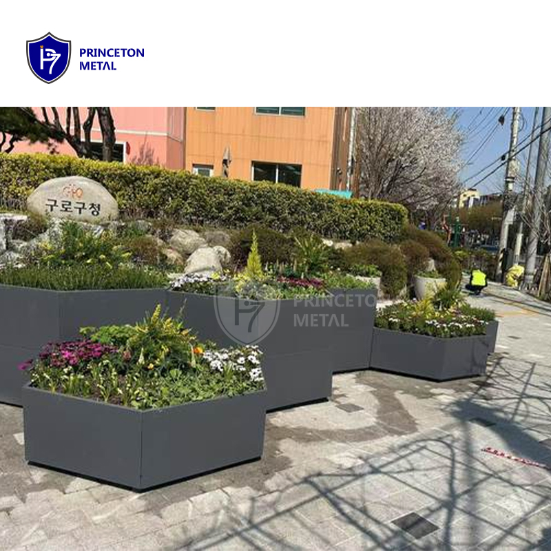 Princeton Metal Stylish DIY Type Hexagon Aluminum Planter Box for Commercial Buildings