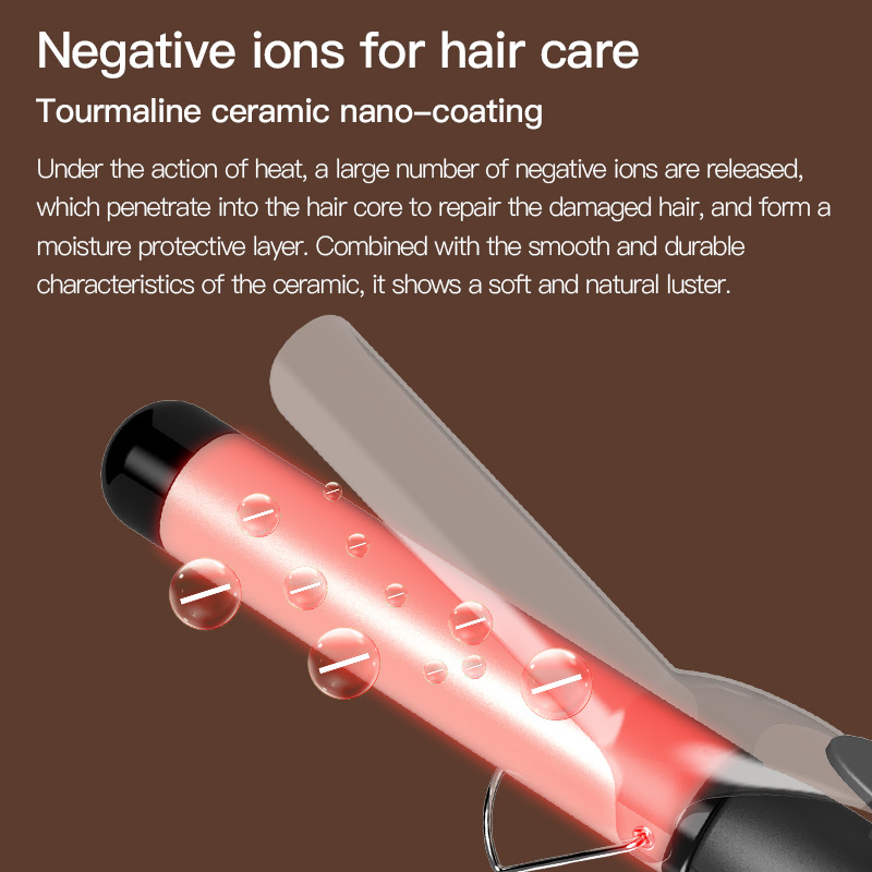 Bidisco Wholesale Price 360 Degree Waver Hair Styling Tools LCD Display Hair Curler for Girl Rotating Curling Hair Iron