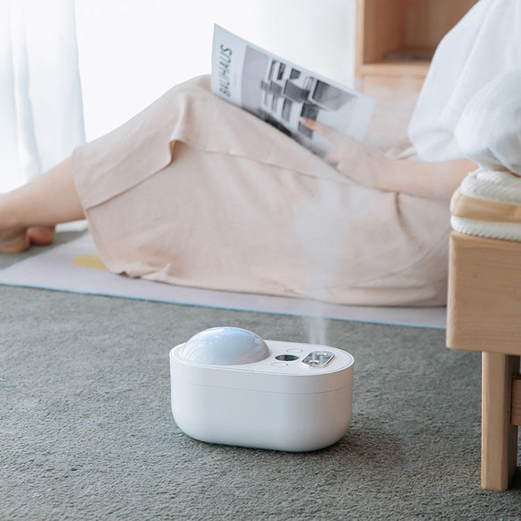 Mini Portable Ultrasonic Humidifier Dual Mist Projector Humidifier with Lights