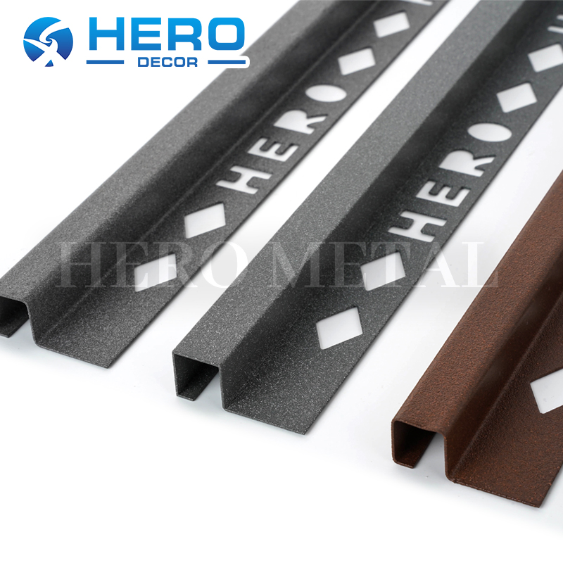 Top Quality Modern Office Transition Strip 2.2m Stone Grain Series Grey White Tile Space Square Shape Corner Edge Trim
