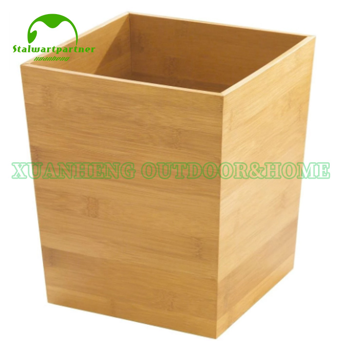 Бамбуковая корзина для мусора прямоугольная