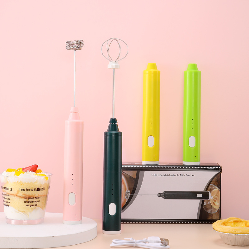 Rechargeable Milk Frother Handheld Coffee Frother Handheld Rechargeable with Charging Stand Wall-Mounted Bracket Milk Foam Maker