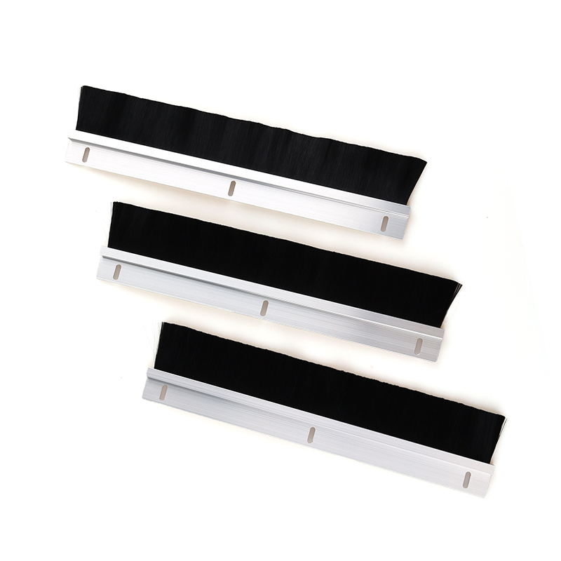 Flame Retardant Anti-Static Door Slot Aluminum Alloy Industrial Strip Brush Cabinet Dustproof Seal Brush Machine Tool Brush Custom Strip Brush