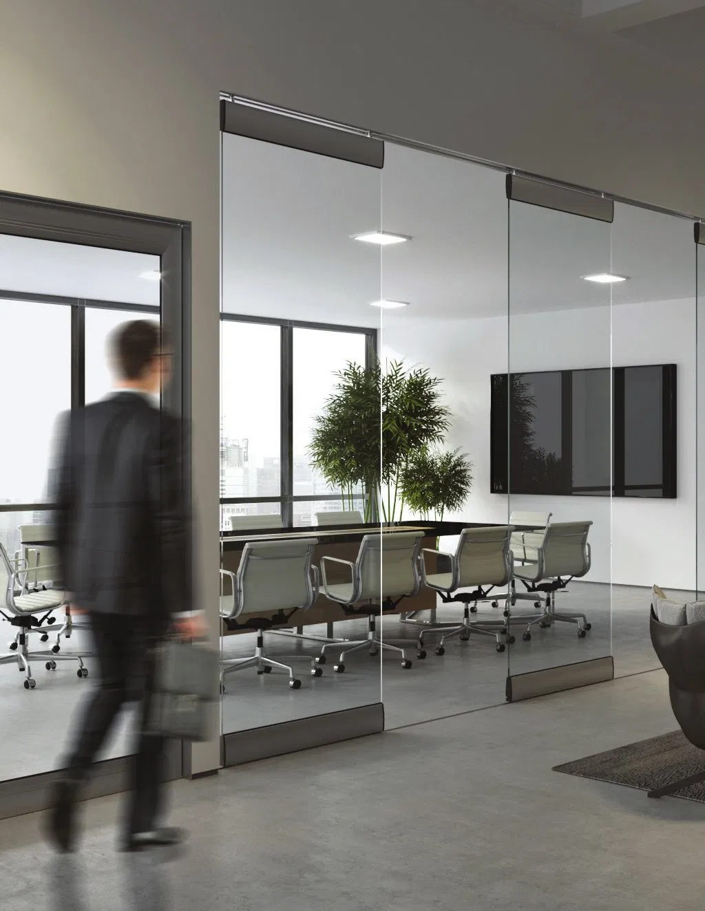 Frameless Glass Wall for Modern Interior Design Operable Glass Partitions