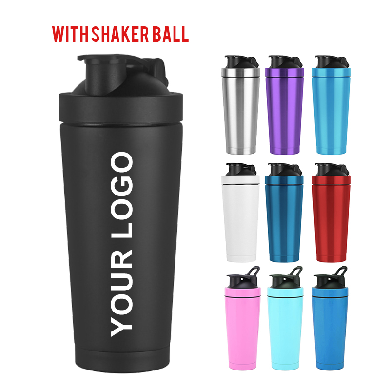 Шейкер для протеина 750 мл, металлический, не протекает