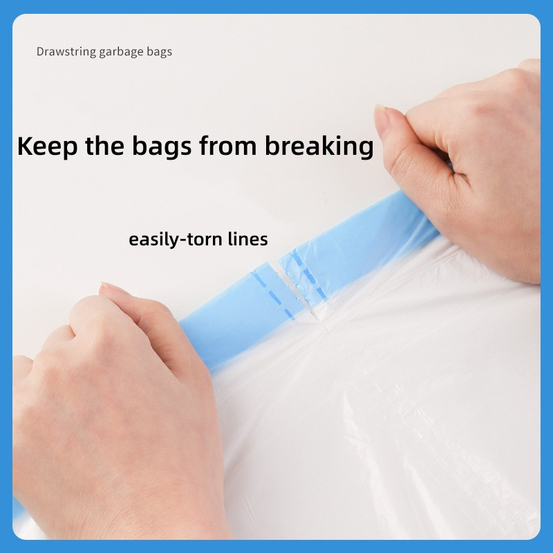 Drawstring Trash Bag Garbage Bag, Tall Kitchen Draw String Garbage Bag, 13 Gallon (60*70cm) , Unscented, 20PCS/Roll--White