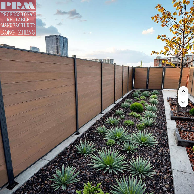 Weather-Resistant Garden Fence Panel Outdoor WPC Fence Aluminum Security Fence Panel Metal Railing
