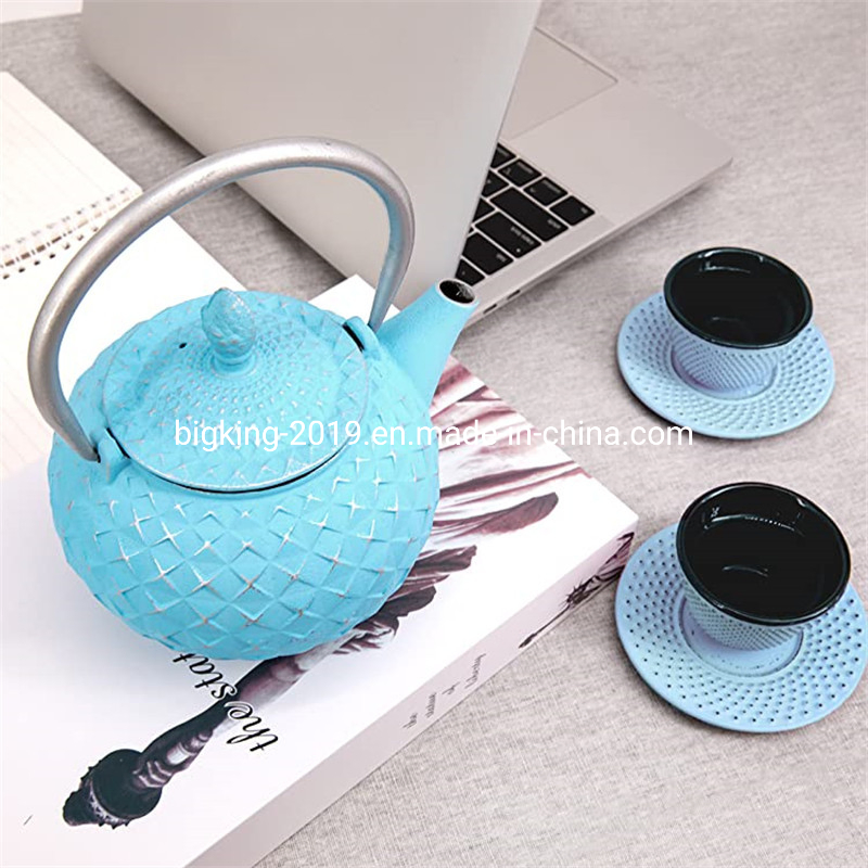 Cast Iron Teapot with Stainless Steel Filter 0.8L Tea Pot Kettle