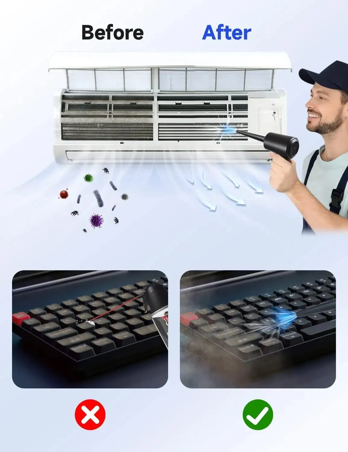 Compressed Air Duster Good Replace Compressed Air Can Reusable No Canned Air Duster PC Duster Electric