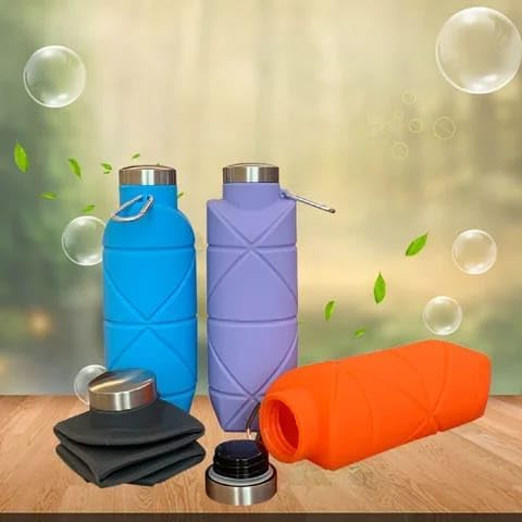 Складная силиконовая бутылка для воды, спортивная, дорожная