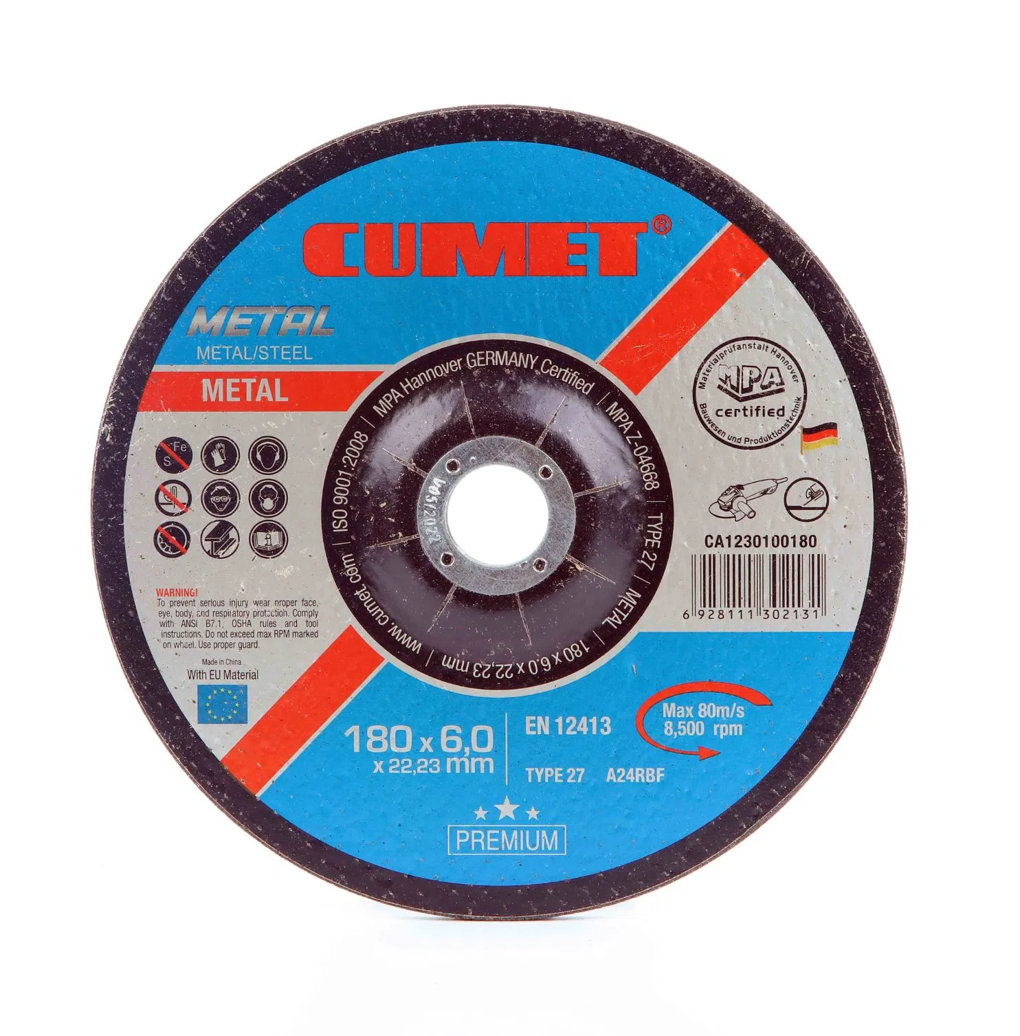 5" Grinding Abrasive Disc for Inox (125X6.4X22.23) Factory Price New Tech
